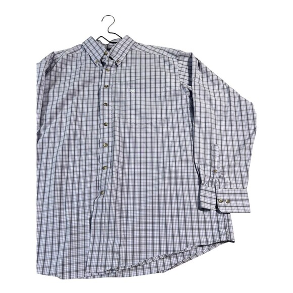 Ariat Mens Country Clement Button Down Shirt Size XXL LAVENDER Long Sleeves - Picture 3 of 9